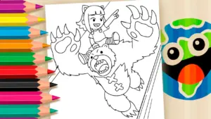 Coloring page Annie and Tibbers Coloring Page – Magic, Excitement, and Creativity in the World of League of Legends 🎮🖍️🔥