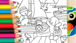 Coloring page Coloring Page: Boat Trip with Bobbie Goods
