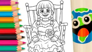 Coloring page Annabelle Doll Coloring Page — Mystery and Legends in Every Line