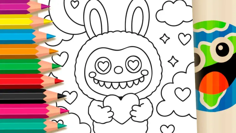 Coloring Page: LABUBU of Love - Cute & Kawaii Coloring Pages Online