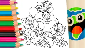 Coloring page The Amazing World of Gumball Crew – Online Coloring Page