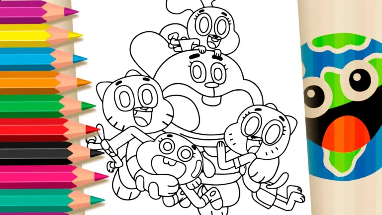 The Amazing World of Gumball Crew – Online Coloring Page - Famous Characters Coloring Pages
