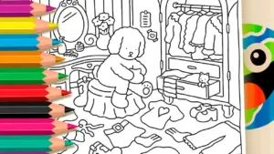 Coloring page Bobbie Goods Dog's Room Coloring Page | Free & Printable