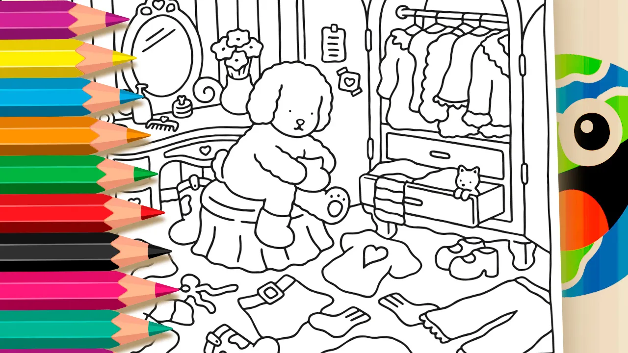 Bobbie Goods Dog’s Room Coloring Page | Free & Printable