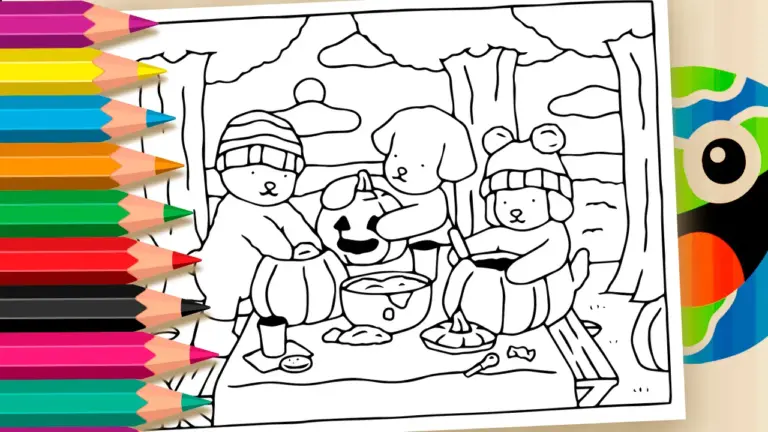 Bobbie Goods Fall Online Coloring Page | WorldColoring - Cute & Kawaii Coloring Pages Online