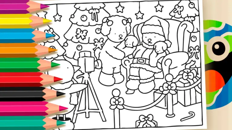 Bobbie Goods Santa Photo Coloring Page | Free Online & Printable - Cute & Kawaii Coloring Pages Online