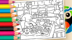 Coloring page Bobbie Goods Tea Party Coloring Page | Free Online & Printable