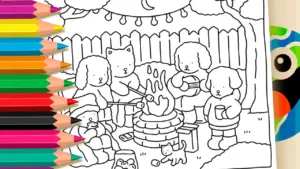 Coloring page Bobbie Goods's Style Campfire Coloring Page | Free Online & Printable for Kids