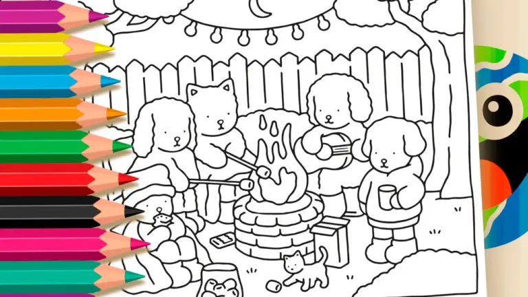 Bobbie Goods’s Style Campfire Coloring Page | Free Online & Printable for Kids - Cute & Kawaii Coloring Pages Online