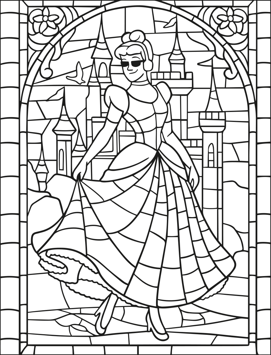 A Modern Princess: Cinderella in a Stained Glass Masterpiece
