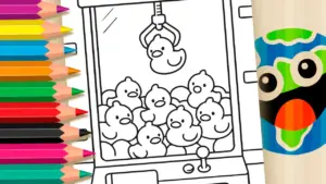 Coloring page Claw Machine Duck Coloring Page | Free Online & Printable