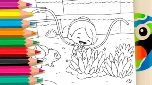 Bulbasaur in Pokopia: Magical Pokémon Coloring Page (Free & Printable) coloring page
