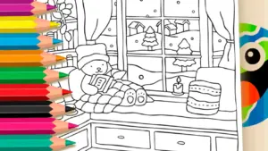 Coloring page Bobbie Goods: The Coziest Reading Nook in the World