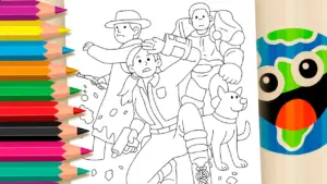 Coloring page Surviving the Wasteland: A Fallout Adventure