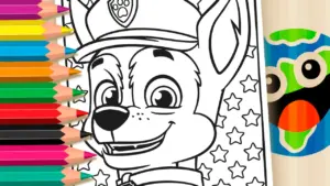 Coloring page Chase PAW Patrol Coloring Page (Free to Print)