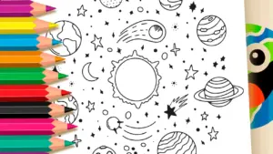 Coloring page Solar System Coloring Page | Free Online & Printable for Kids