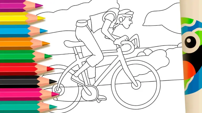Free Printable Cyclist Coloring Page | Wheel World Inspired - Famous Characters Coloring Pages