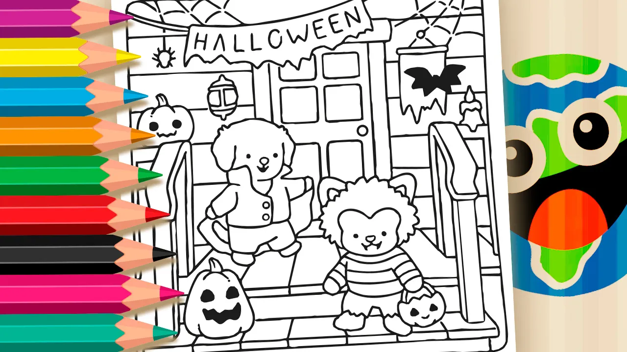 Cute Halloween Online Coloring Page | WorldColoring