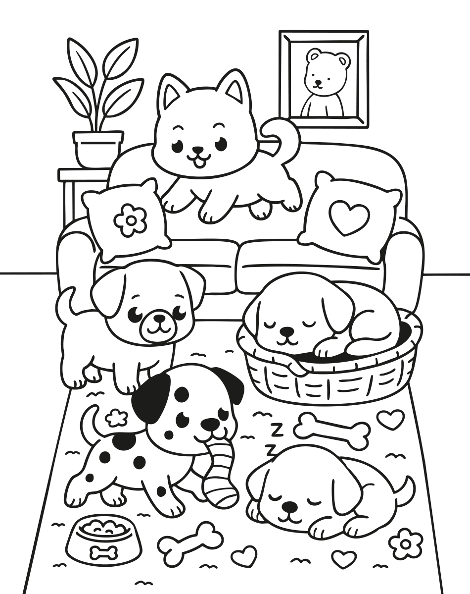 Cute Puppy   | WorldColoring