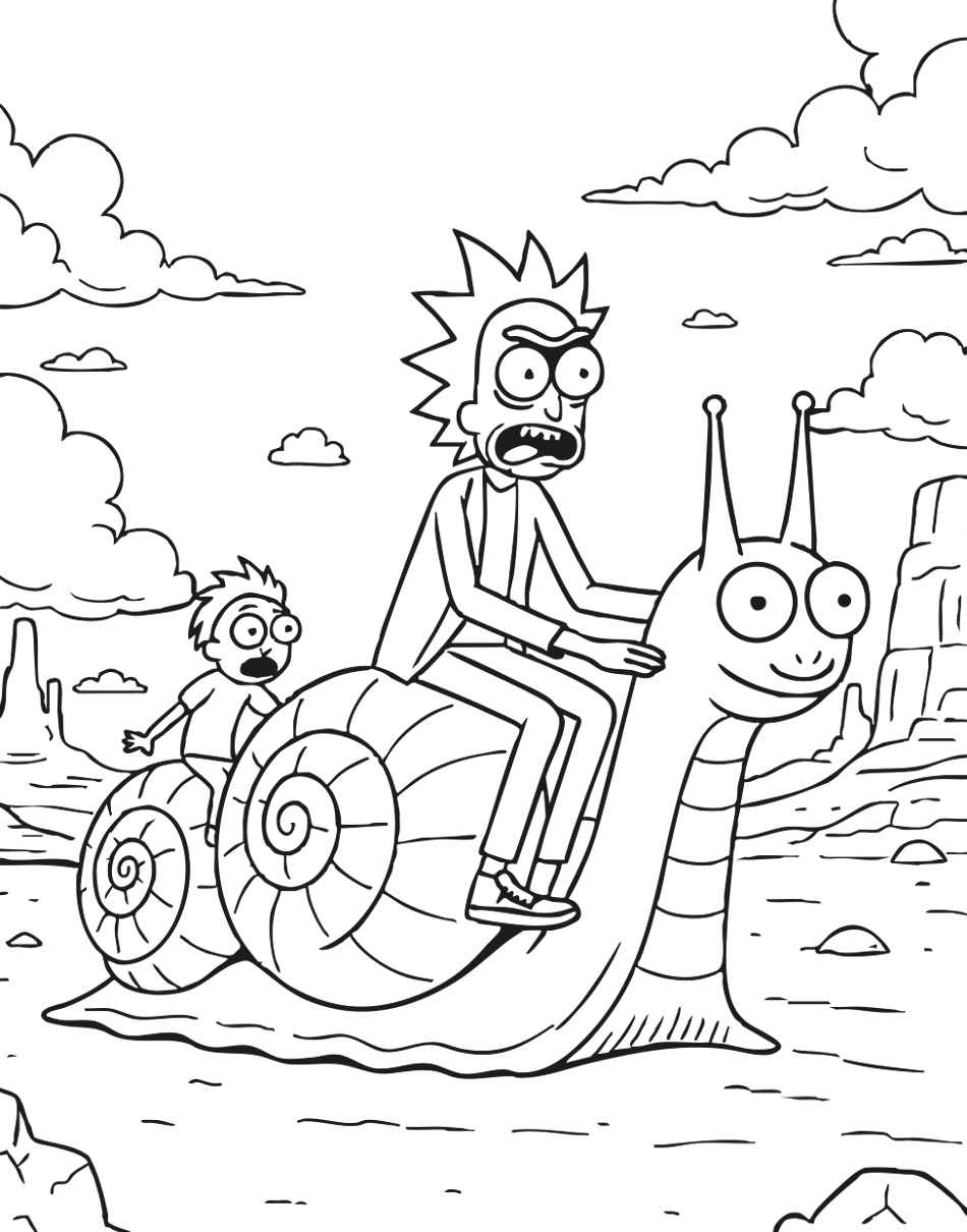 Rick and Morty Snail Ride  |   & Printable