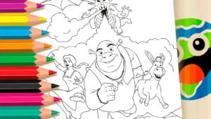 Shrek’s Adventure Coloring Page | Free Online & Printable coloring page
