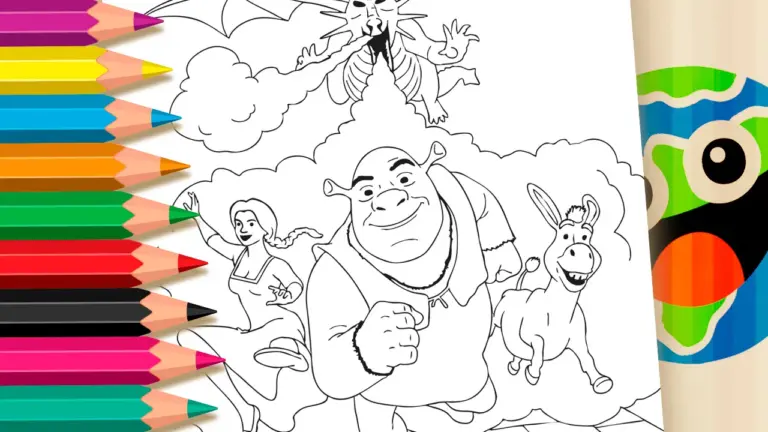 Shrek’s Adventure Coloring Page | Free Online & Printable - Famous Characters Coloring Pages