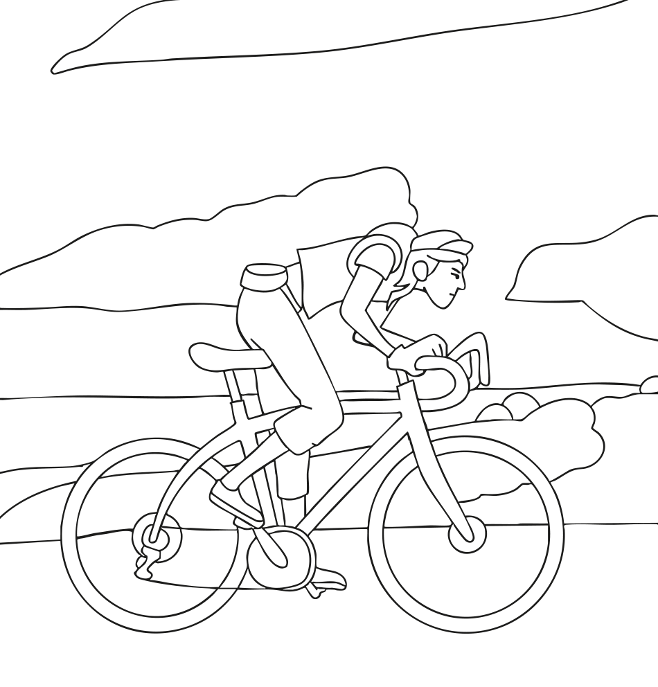 Printable Cyclist  | Wheel World Inspired