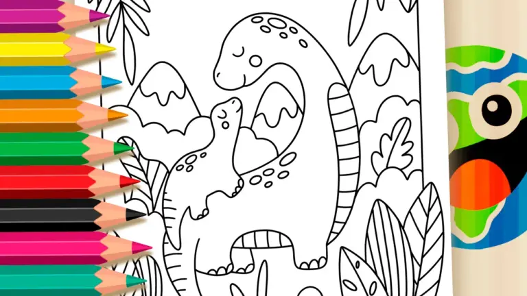Brachiosaurus Dinosaur Coloring Page Online – Have Fun for Free! - Nature & Landscape Coloring Pages
