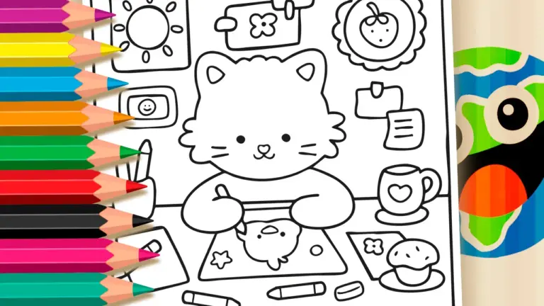 Color Cute Kitten Coloring Online – Bring the Art to Life for Free! - Cute & Kawaii Coloring Pages Online
