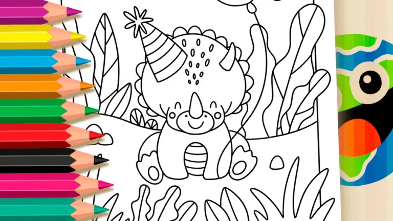 Color Dinosaur Triceratops Online – Have Fun for Free! - Nature & Landscape Coloring Pages