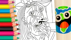 Coloring page Color Picasso: The Weeping Woman Online - Have Fun for Free!
