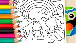 Coloring page Color Cute Animals on Abbey Road – Free Online Fun!