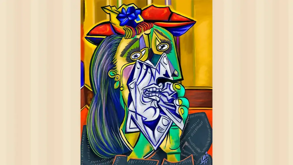 The original 1937 painting 'The Weeping Woman' by Pablo Picasso.