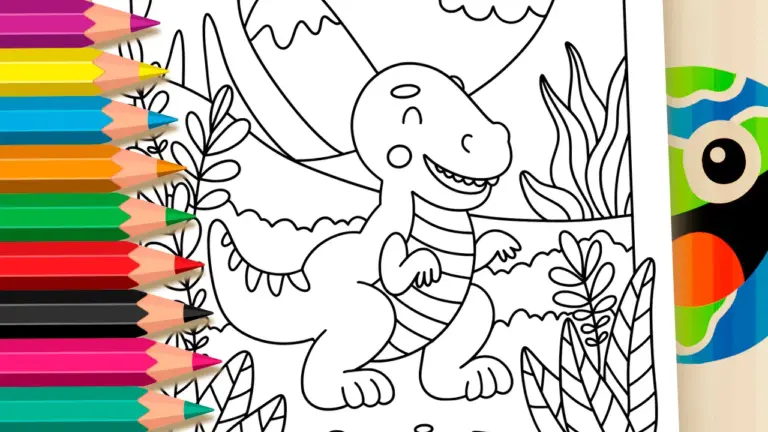 Tyrannosaurus Rex Dinosaur Coloring Online – Have Fun for Free! - Nature & Landscape Coloring Pages