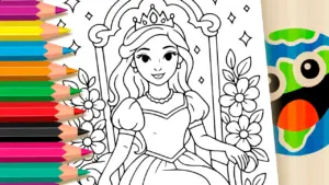Coloring page Beautiful Princess Online Coloring Page | WorldColoring