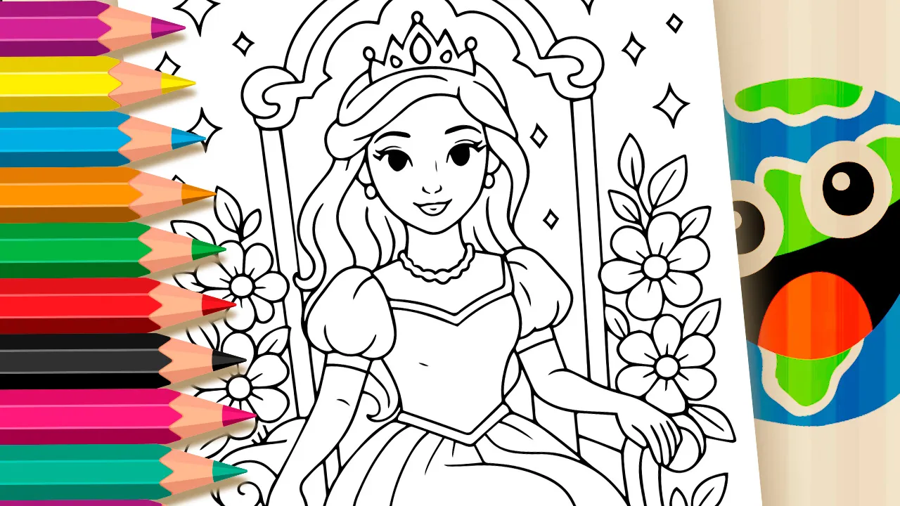 Beautiful Princess Online Coloring Page | WorldColoring
