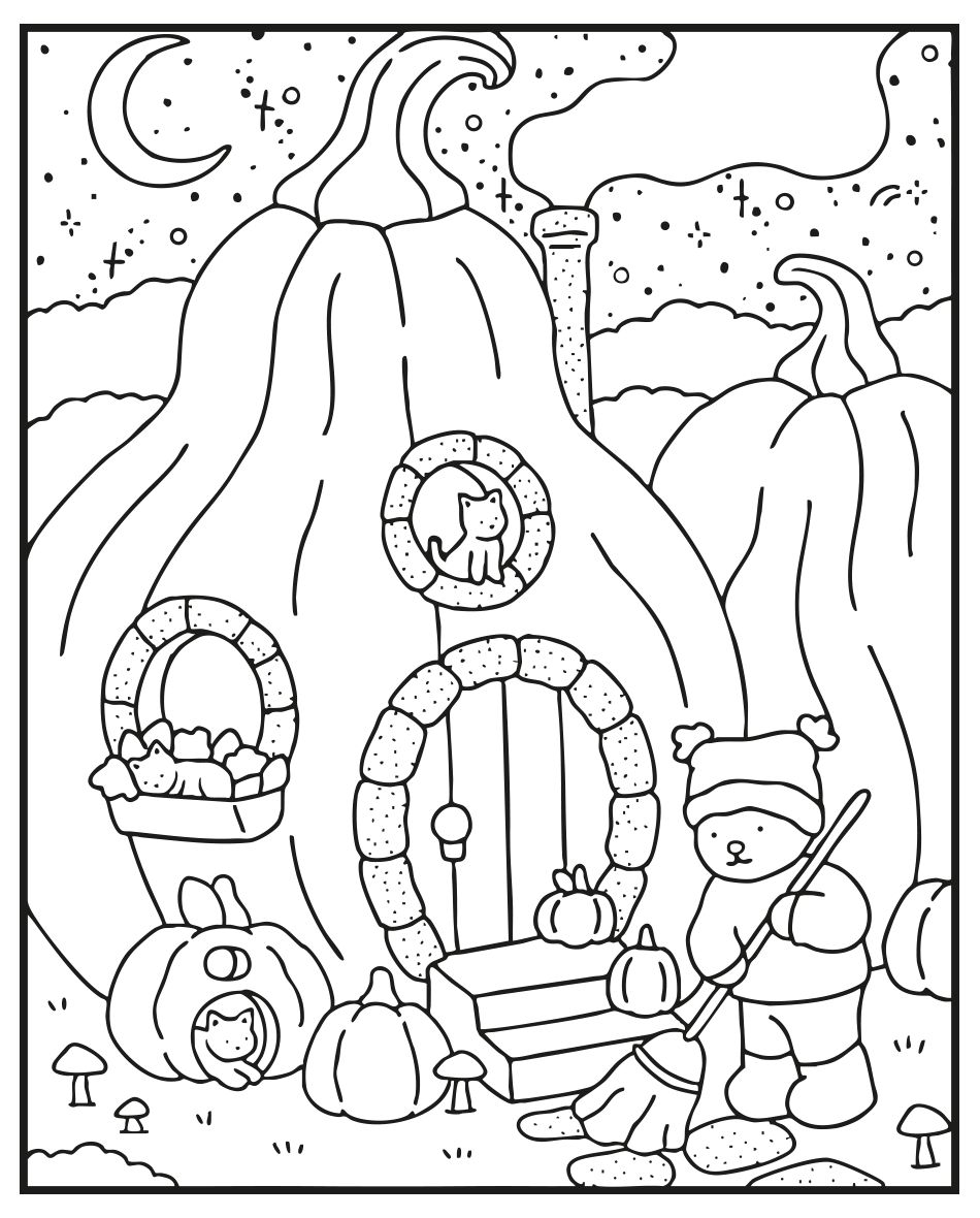Bobbie Goods Pumpkin House   | WorldColoring