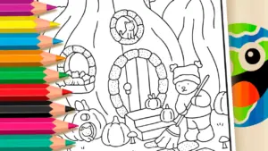 Coloring page Bobbie Goods Pumpkin House Online Coloring Page | WorldColoring