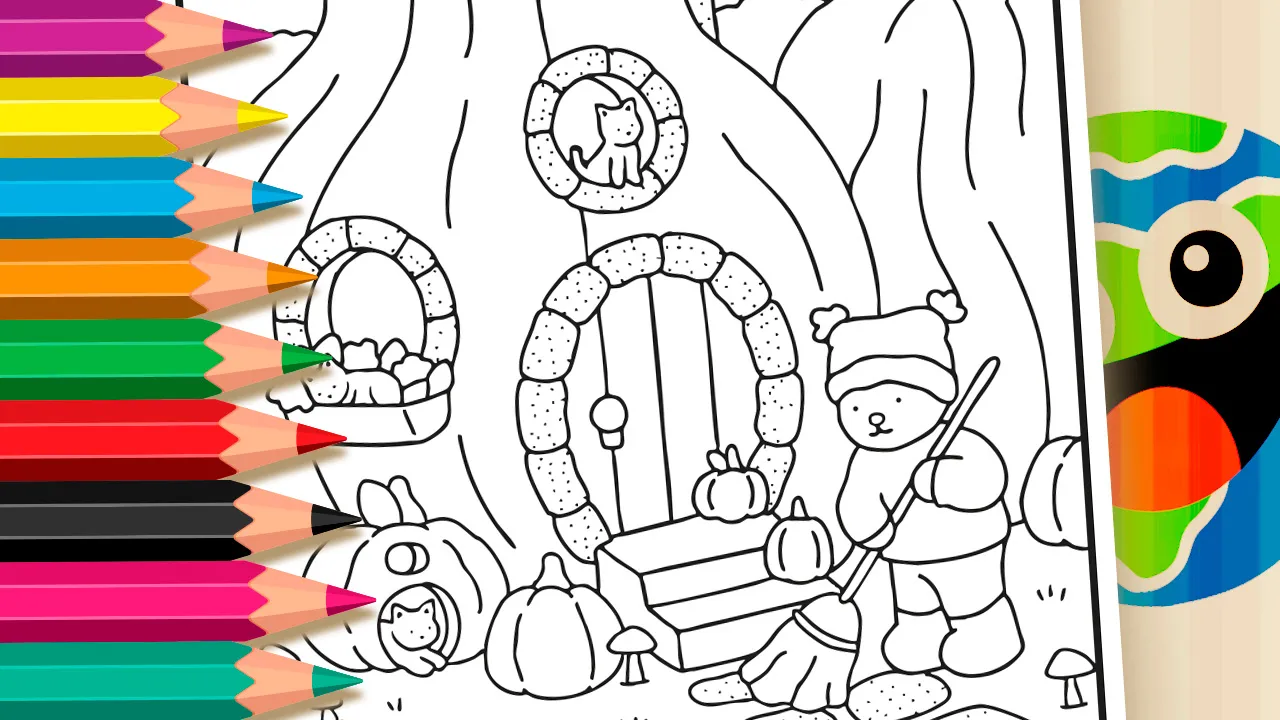 Bobbie Goods Pumpkin House Online Coloring Page | WorldColoring