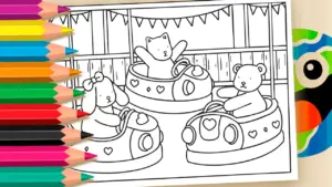 Coloring page Color Bobbie Goods Bumper Cars Online - Have Fun for Free!