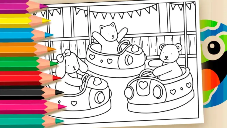 Color Bobbie Goods Bumper Cars Online – Have Fun for Free! - Cute & Kawaii Coloring Pages Online