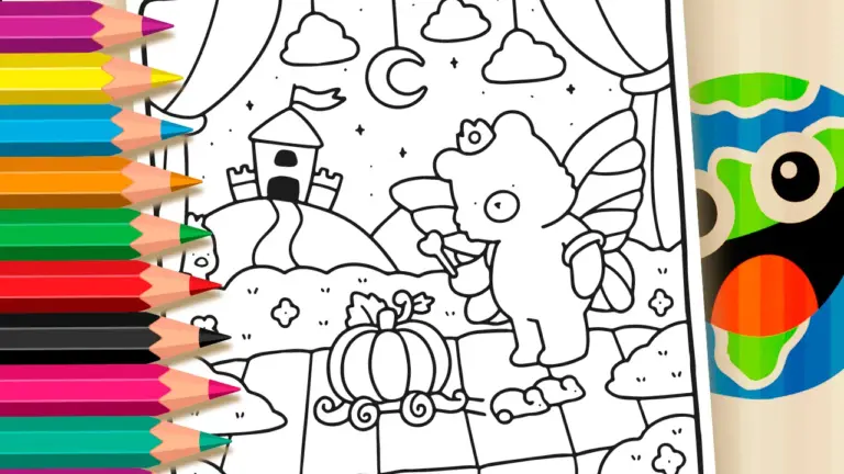 Fairy Princess Bear Online Coloring Page | WorldColoring - Cute & Kawaii Coloring Pages Online