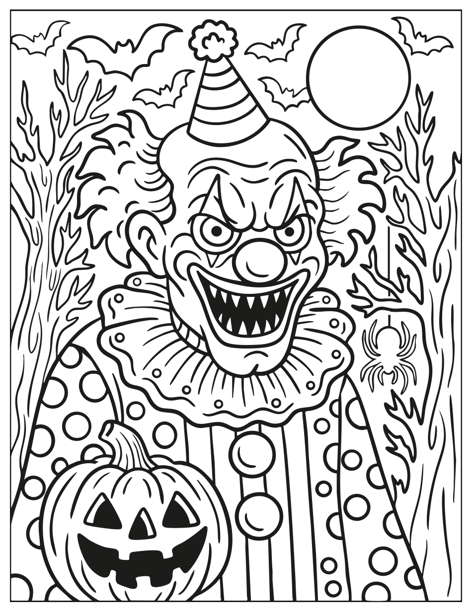 Color Scary Clown   | Halloween s