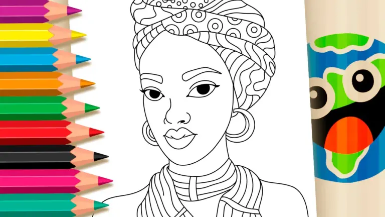 African Art Coloring Page – Color Online or Print for Free! - Culture & Holiday Coloring Pages