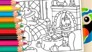 Coloring page Bobbie Goods Halloween Cats Coloring Page Online