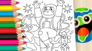 Coloring page Cute Astronaut Coloring Page - Color Online or Print Free!