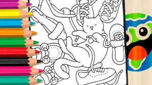 Coloring page Cat with Shoes Coloring Page - Color Online or Print Free!