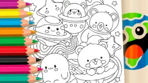 Coloring page Cute Space Coloring Page - Color Online or Print for Free!