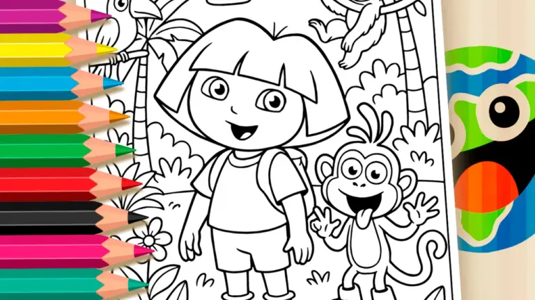 Dora the Explorer Coloring Page – Color Online or Print for Free! - Famous Characters Coloring Pages