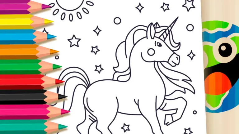 Magical Unicorn Coloring Page – Color Online or Print Free! - Cute & Kawaii Coloring Pages Online